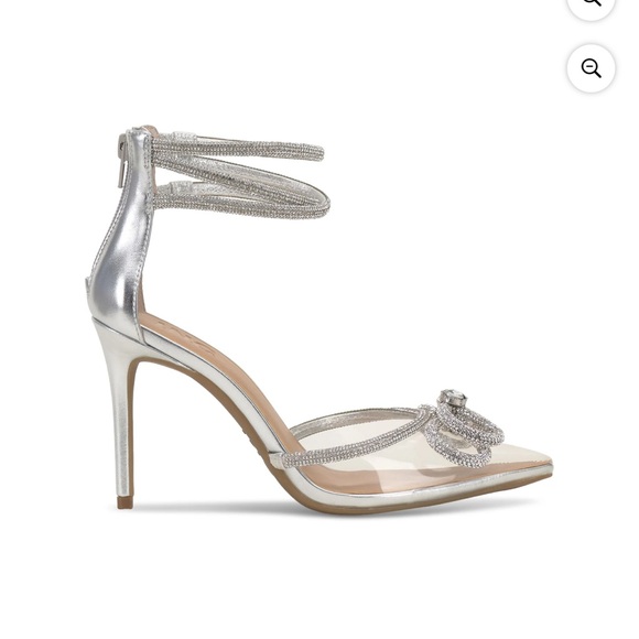 INC International Concepts Silver Bow Heels - Picture 2 of 11